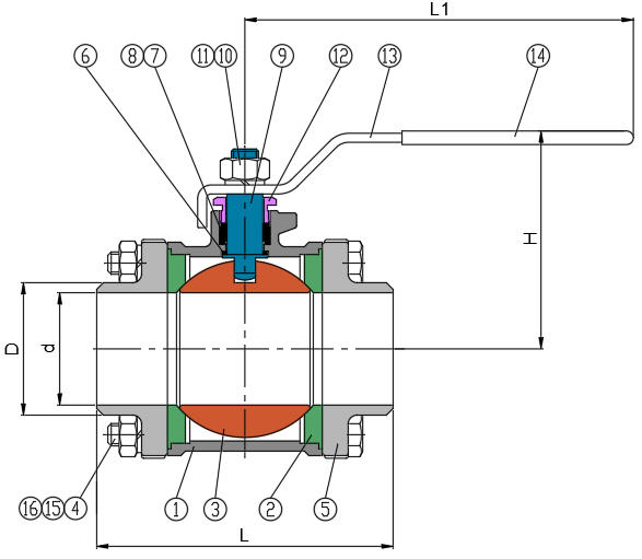 3-PC Butt Weld Ball Valve (Full Bore 1000PSI)